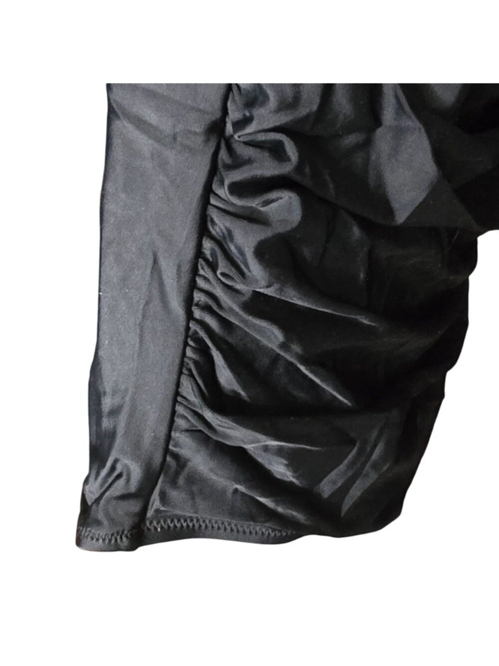 Black One‑Piece Swimsuit LG UPF 50 Twist Front Keyhole Ruched Adjustable - Picture 4 of 9